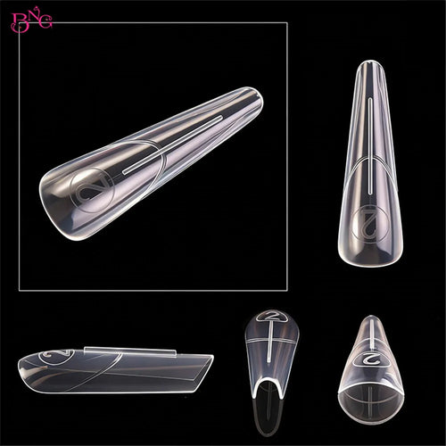 BNG 140Pcs Upper Forms for Nail Extensions Square Almond Soft Nail Molds for Express French Inner Arc Line French Dual Forms