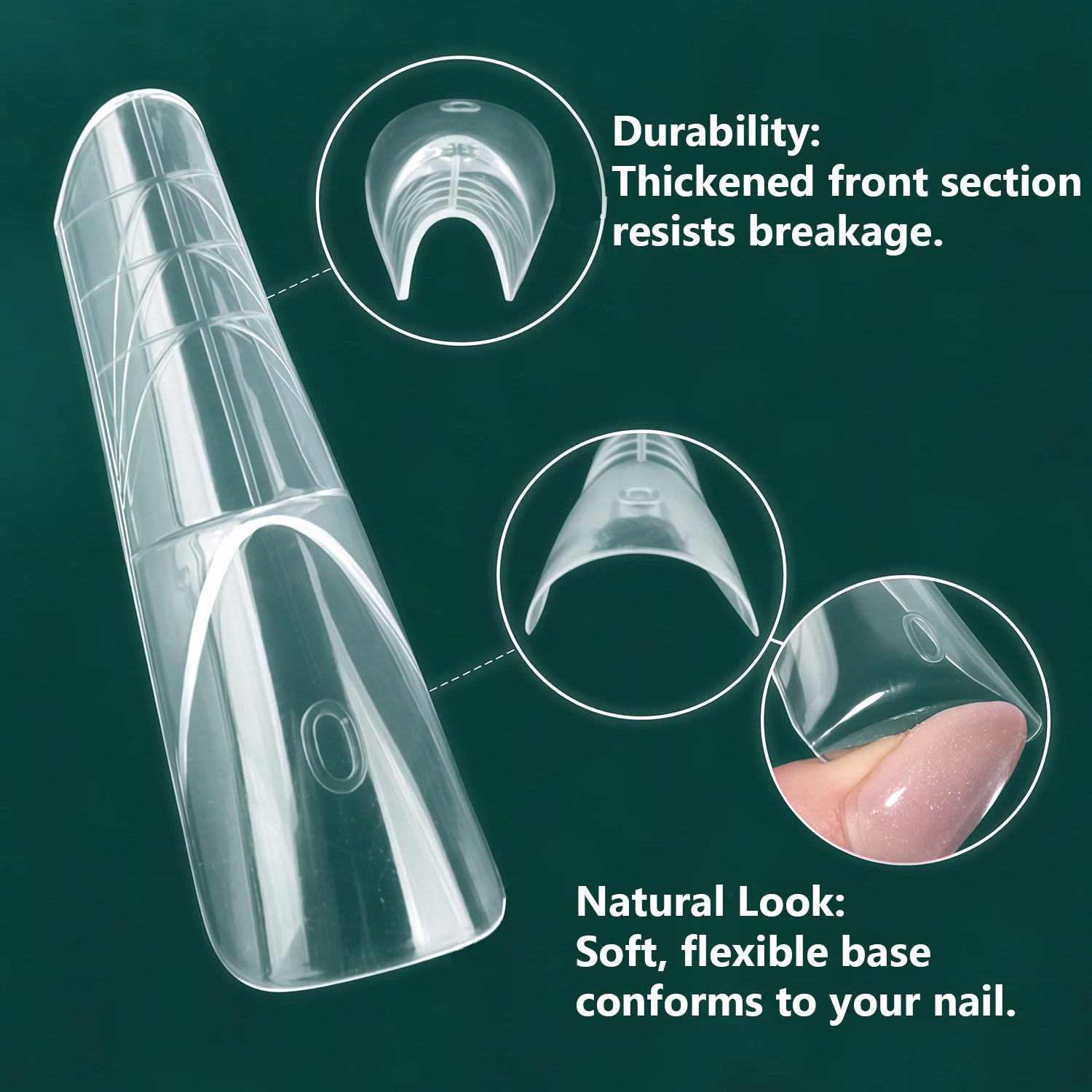 Nailpop 15sizes Ballet French Nail Dual Forms Extension Molds Reusable PP with 3D Smart French Guide Line for Manicure 150pcs